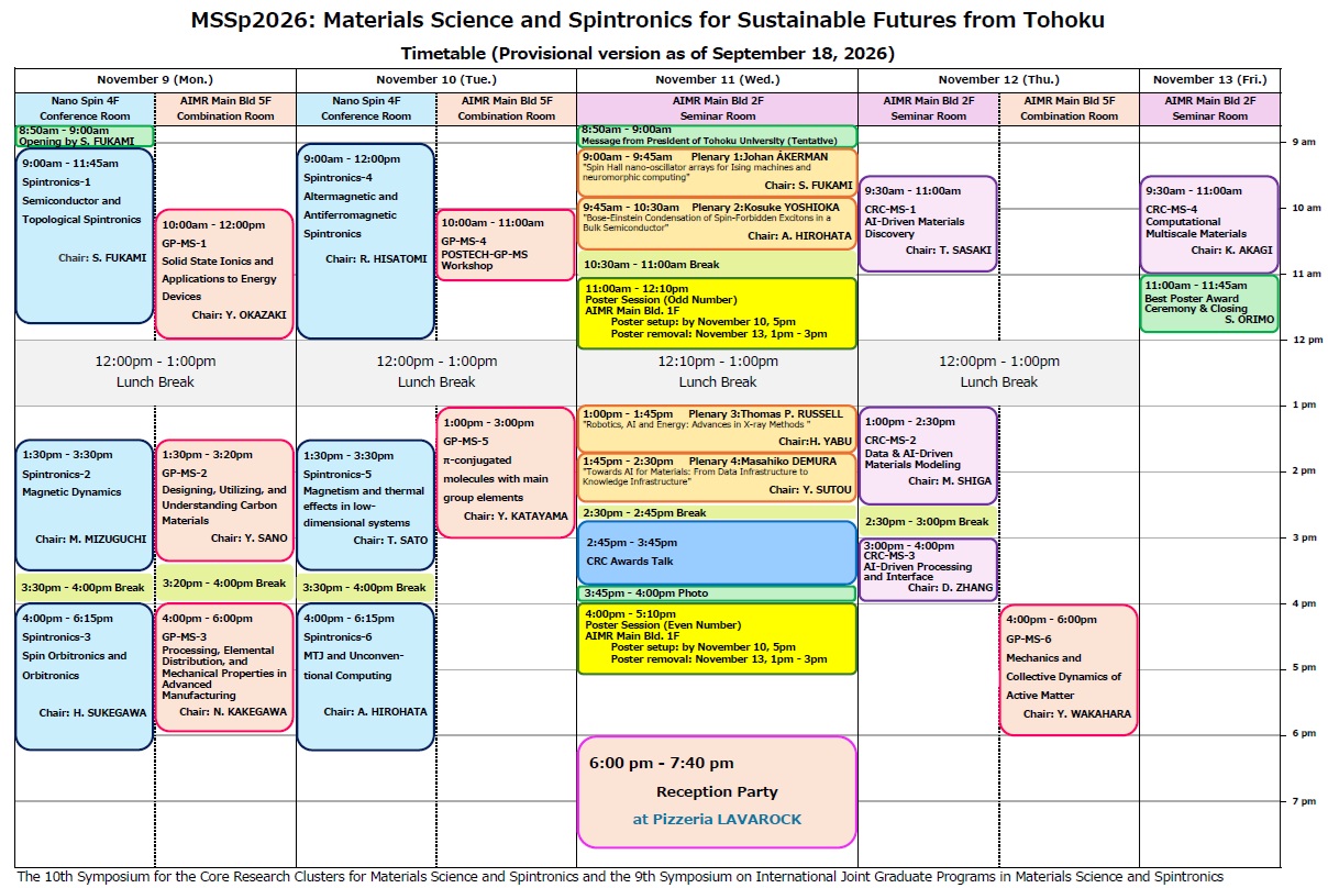 【Time table】